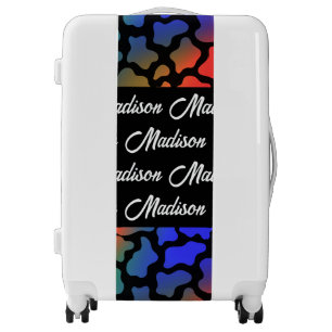 Cow print luggage color gradient cattle pattern 
