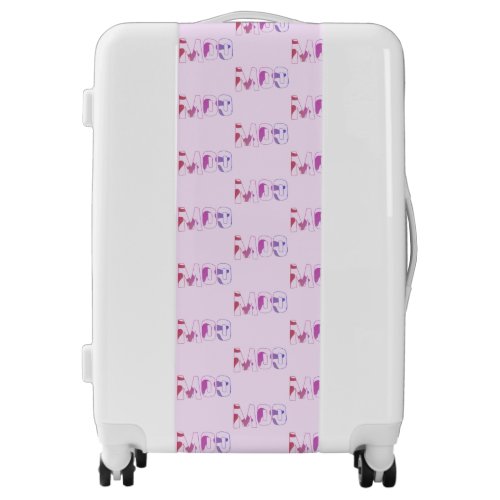 Cow print luggage Moo pattern typography