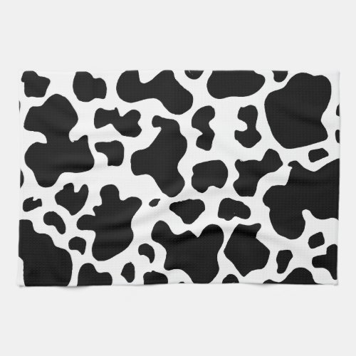 Cow Print modern black animal spots Kitchen Towel