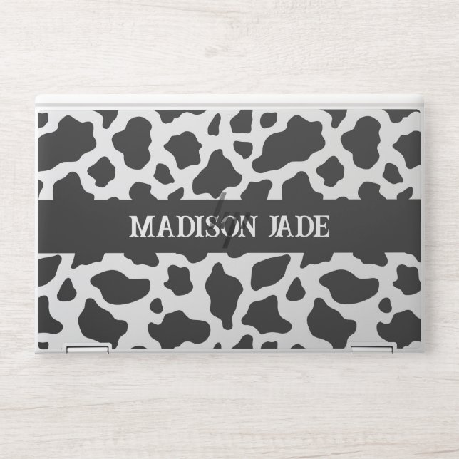 Cow Print Monogram Minimal Animal Print HP Laptop Skin (Front)
