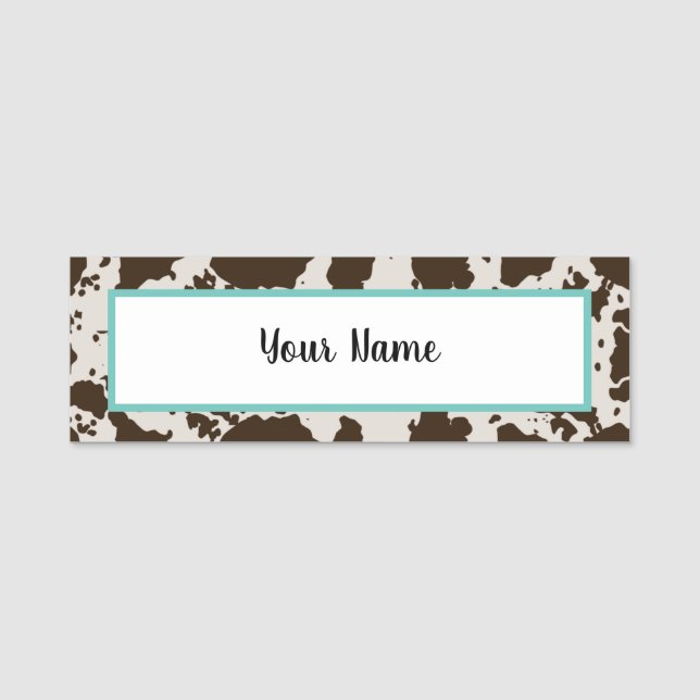 Cow Print    Name Tag (Front)