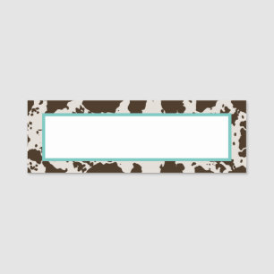 Cow Print Name Tag