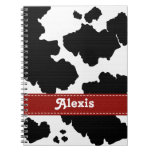 Cow Print Notebook Journal Red Ribbon at Zazzle