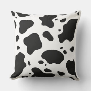 Cow Print Pattern Esthetic Design for Farmcore Fa Throw Pillow