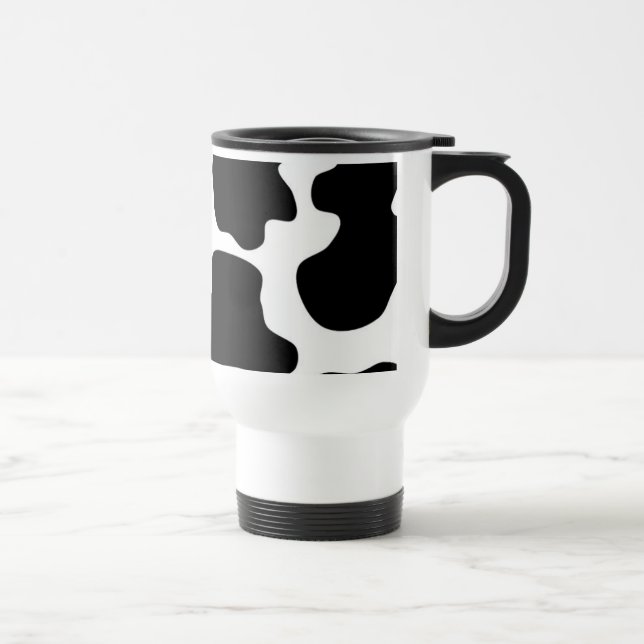 Cow Print Pattern Travel Mug (Right)