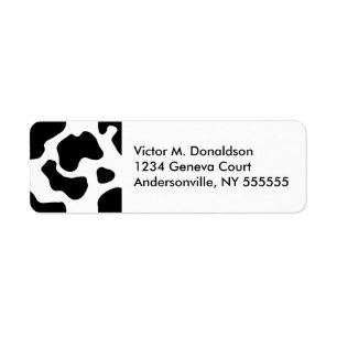 Cow Print Personalized Return Address Labels