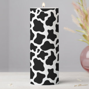 Cow Print Pillar Candle