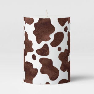 Cow Print Pillar Candle