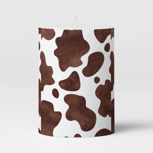 Cow Print Pillar Candle (Front)