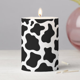 Cow Print Pillar Candle