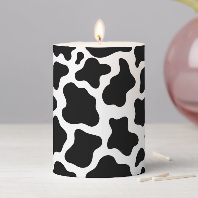 Cow Print Pillar Candle (In Situ)