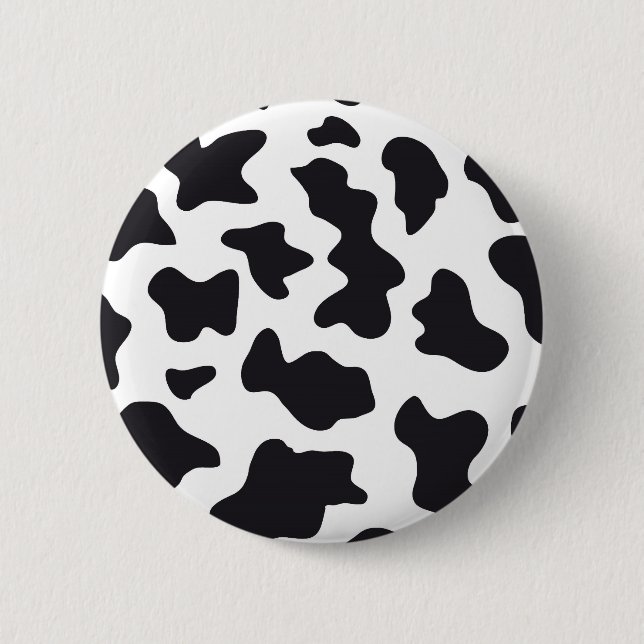 Cow Print Pinback Button (Front)