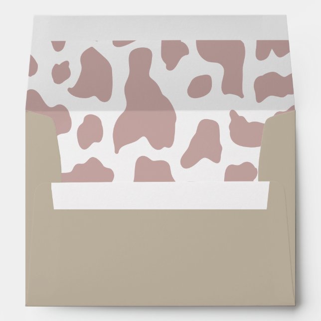 Cow Print Pink Southern Rodeo Envelope (Back (Bottom))