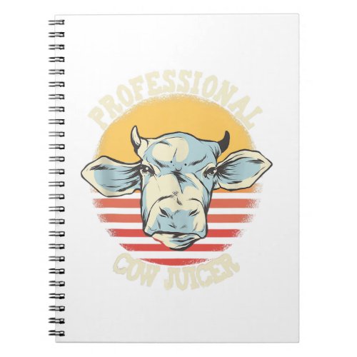 Cow Print Professionional Cow Juicer Milker Dairy  Notebook