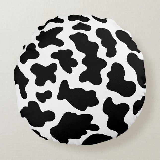 Cow Print Round Pillow (Front)