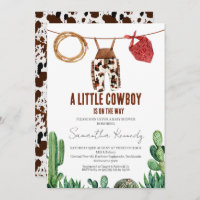 Cow Print Rustic Little Cowboy Baby Shower