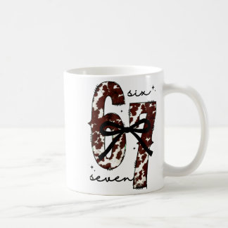Cow Print Six Seven Western 67 Six Seven Coquette Coffee Mug