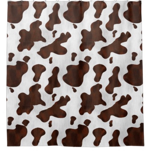 Cow Print Spotted Cowhide Faux Western Leather Shower Curtain