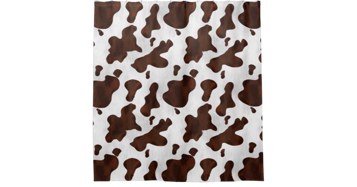 Cow Print Spotted Cowhide Faux Western Leather Shower Curtain