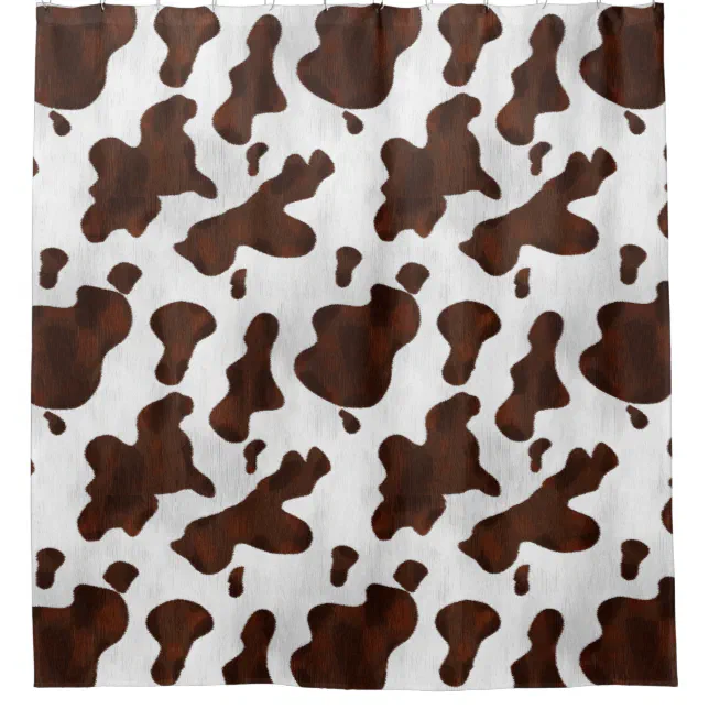 Cow Print Spotted Cowhide Faux Western Leather Shower Curtain | Zazzle