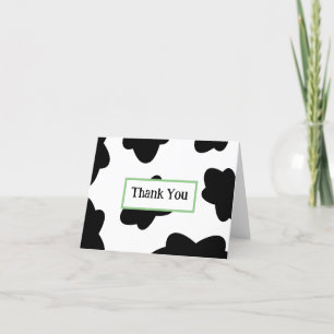 Cow Print Thank You Card - Blank Inside