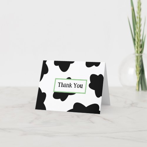 Cow Print Thank You Card _ Blank Inside