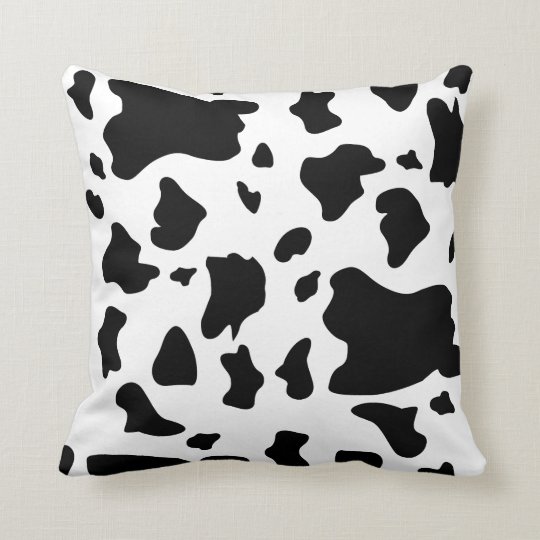 fluffy cow print pillow