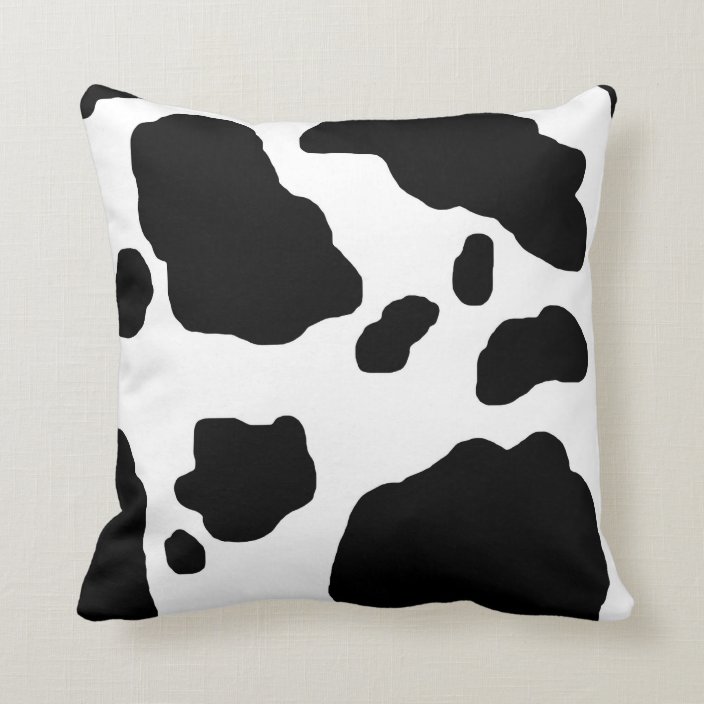 fuzzy cow print pillow