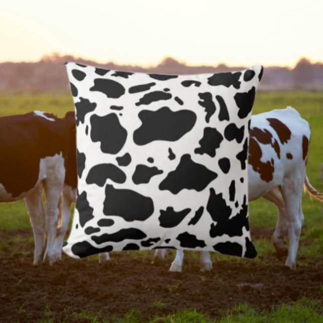 Cow Print Throw Pillow (Creator Uploaded)