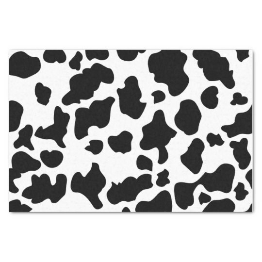 Hi Sasara Cow Print Tissue Paper - 100 Sheets, Black & White, 14 X 20 Inches, For Gift Bags & Party Decor