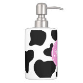 Cow print Toothbrush Holder and Soap Dispenser Set (Right)