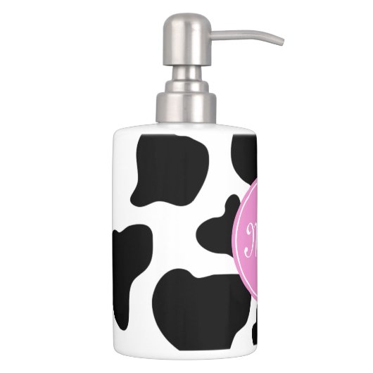 Cow print Toothbrush Holder and Soap Dispenser Set (Right)