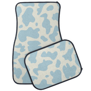Cow print Western Coastal Cowgirl Blue Car Mat