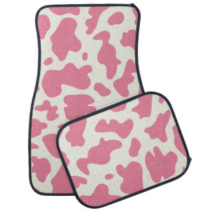 Cow print Western Cowgirl Pink Car Mat