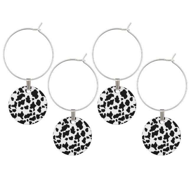 Cow Print Wine Charms (Staggered)