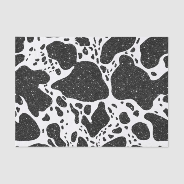 Cow Print With Glitter Tissue Paper (Front)