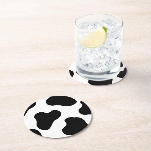 Cow printed standard cocktail napkins paper coaste round paper coaster