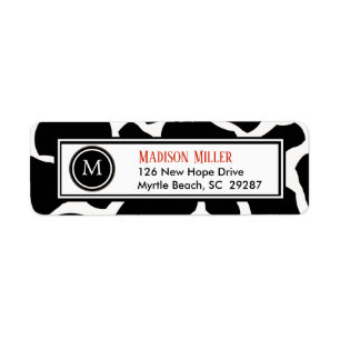 Cow Prints Return Address Label