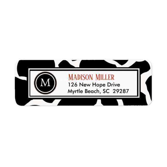 Cow Prints  Return Address Label (Front)
