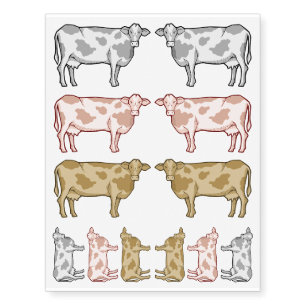 Cow Profil Temporary Tattoos