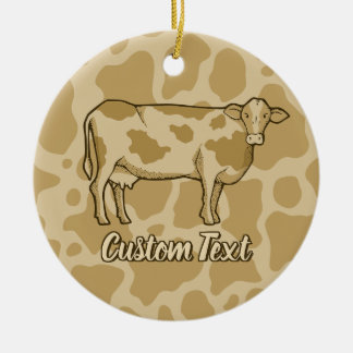 Cow Profile Ceramic Ornament