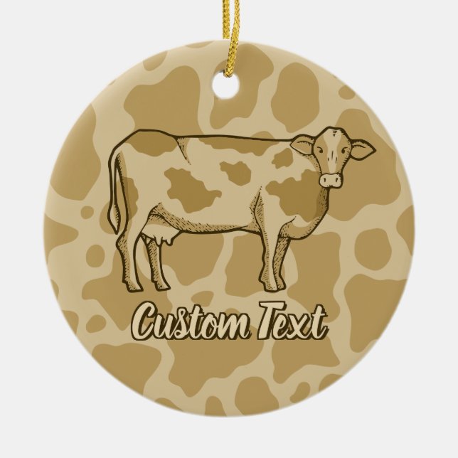 Cow Profile Ceramic Ornament (Front)