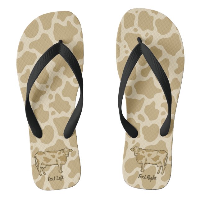 Cow Profile Flip Flops (Footbed)