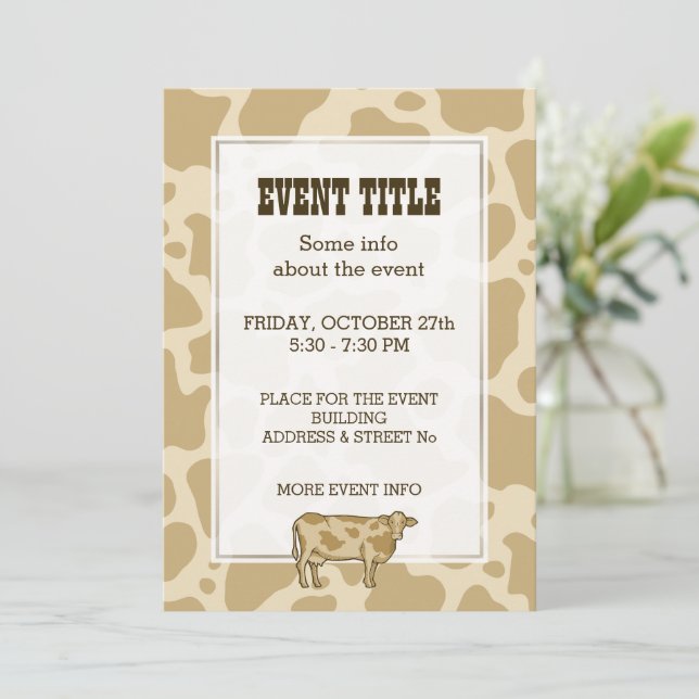 Cow Profile Invitation (Standing Front)