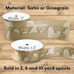 Cow Profile Satin Ribbon