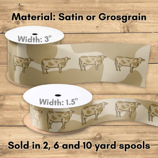 Cow Profile Satin Ribbon