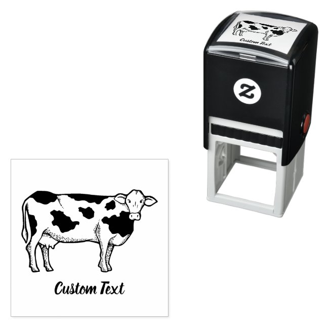 Cow Profile Self-inking Stamp (In Situ)
