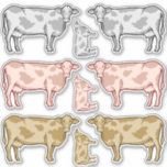 Cow Profile Sticker Set