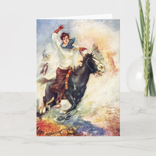 Cow Puncher Girl Card (Front)