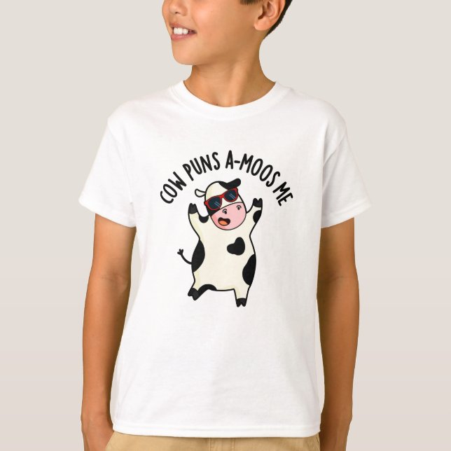 Cow Puns Amoos Me Funny Cow Pun  T-Shirt (Front)